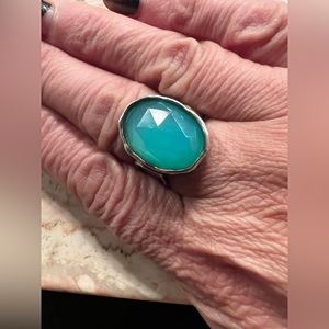 Grace & heart sterling and  chalcedony ring. 
Stunning color 
Size 8